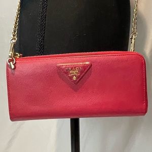 💯AUTH Prada Tessuto peony pink WOC